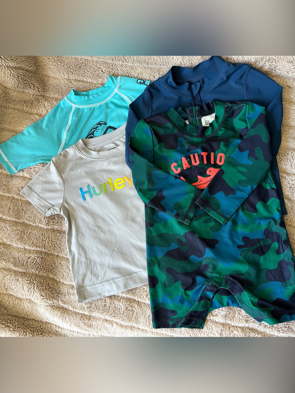 Hurley Kids Swim Set - Green Camo, Navy, Light Blue, White